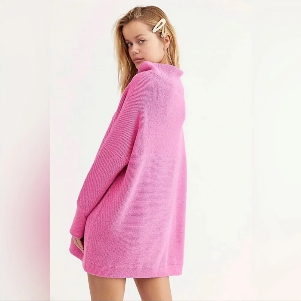 Free People Women's Ottoman Slouchy Tunic Electric Pink XS Barbie Pink